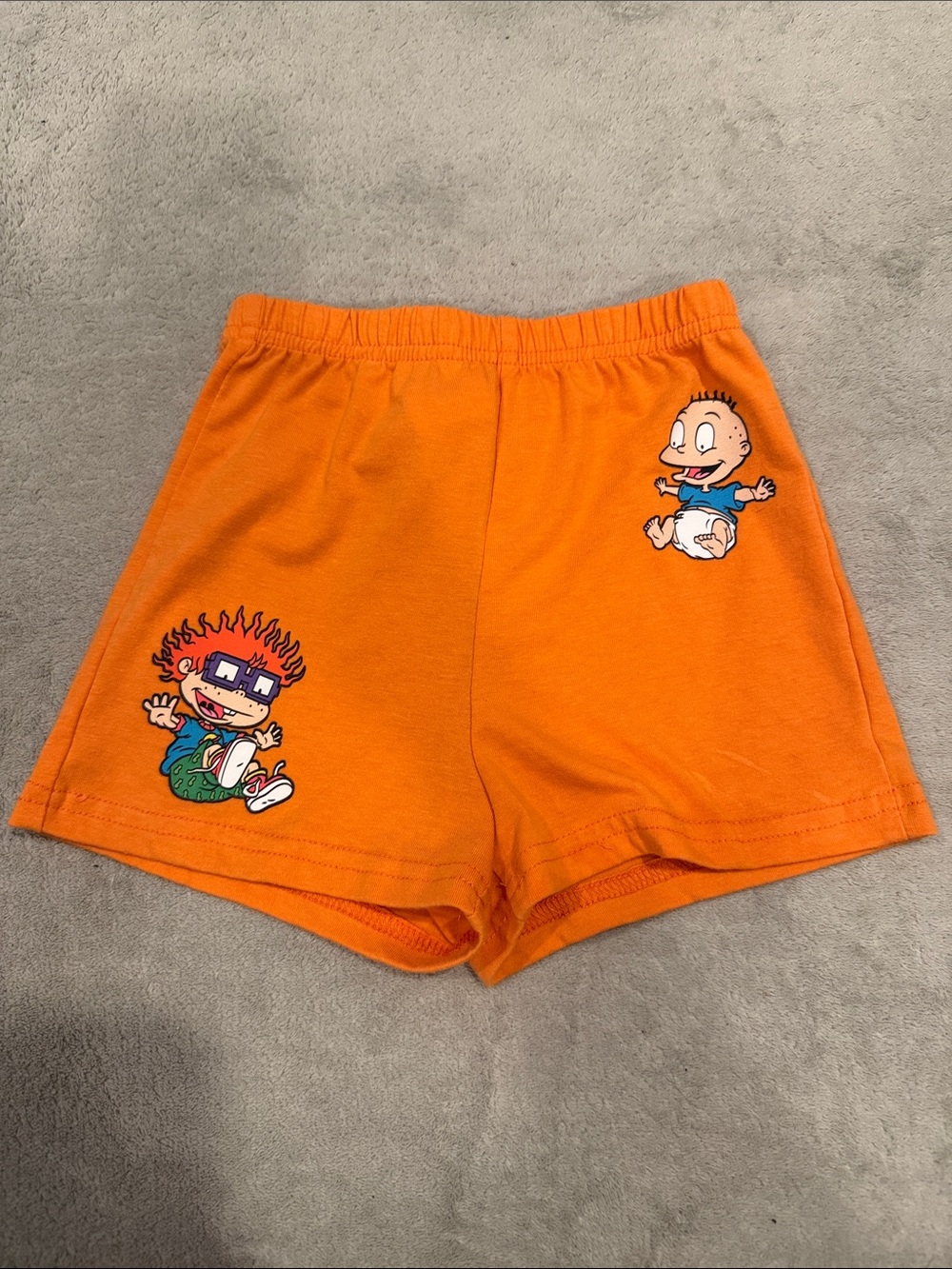 SHEIN Orange Kids Cartoon Patch Shorts